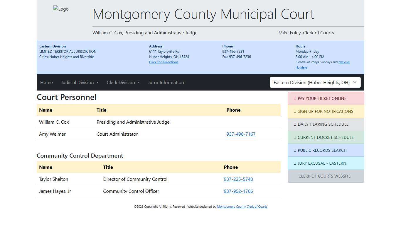 The Municipal Courts of Montgomery County, Ohio