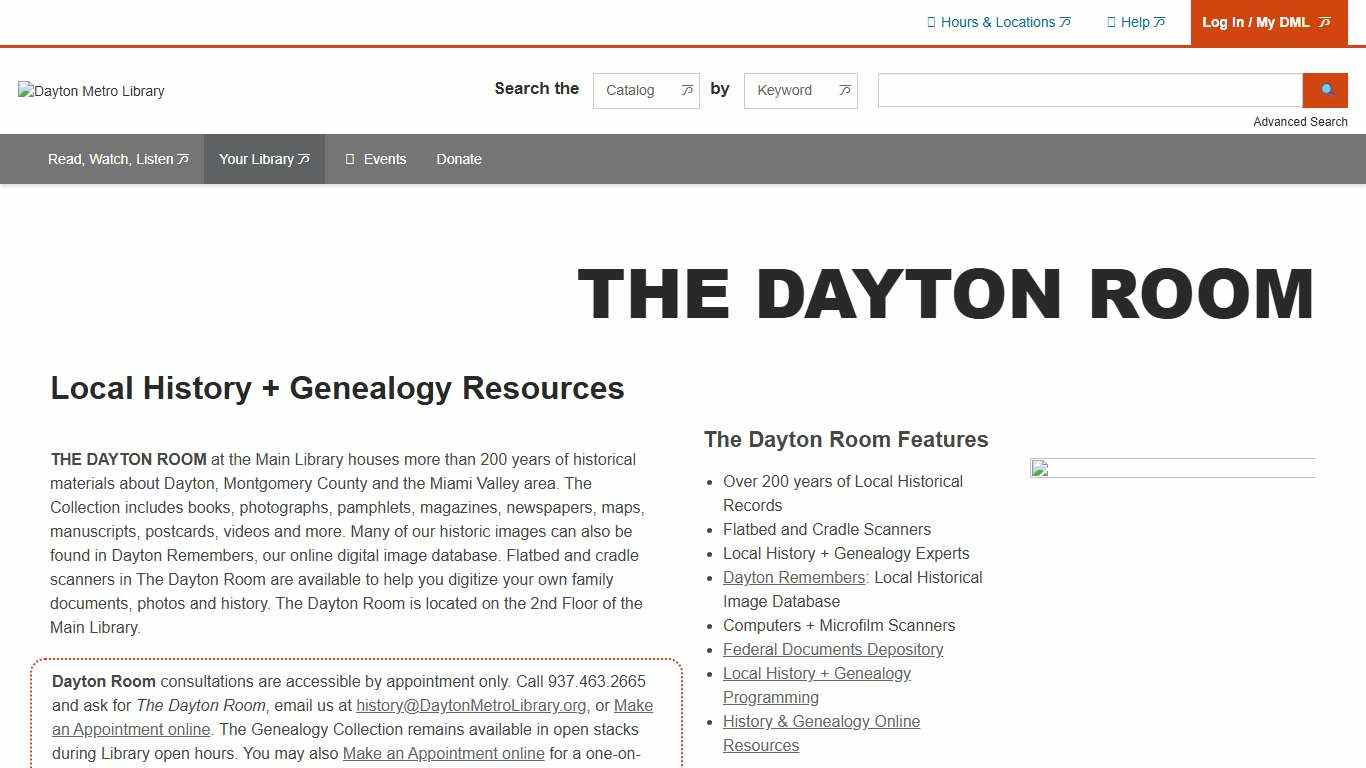 The Dayton Room | Dayton Metro Library